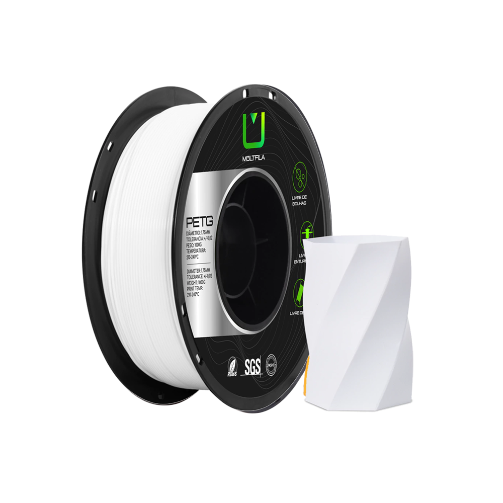Recan 3D - Filamento Petg Branco 1kg Multfila Para Impressora 3d 1.75mm Recan 3D - Filamento Petg Branco 1kg Multfila Para Impressora 3d 1.75mm