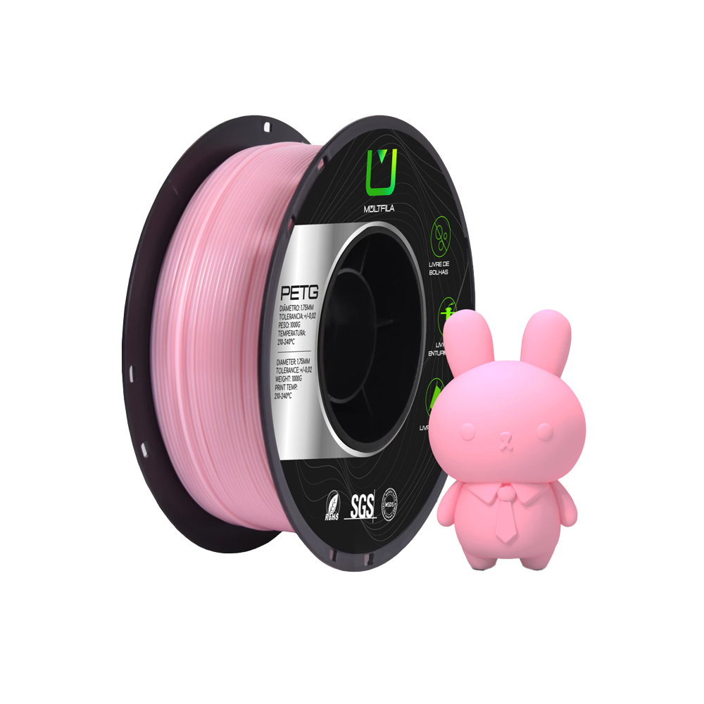 Recan 3D - Filamento Petg Rosa Claro 1kg Multfila Para Impressora 3D 1.75mm Recan 3D - Filamento Petg Rosa Claro 1kg Multfila Para Impressora 3D 1.75mm