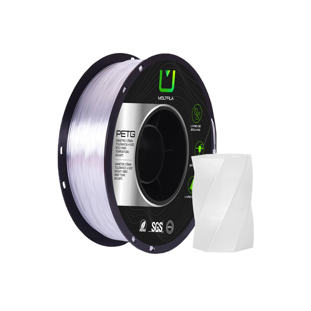 Recan 3D - Filamento Petg Transparente 1kg Multfila Para Impressora 3D 1.75mm Recan 3D - Filamento Petg Transparente 1kg Multfila Para Impressora 3D 1.75mm