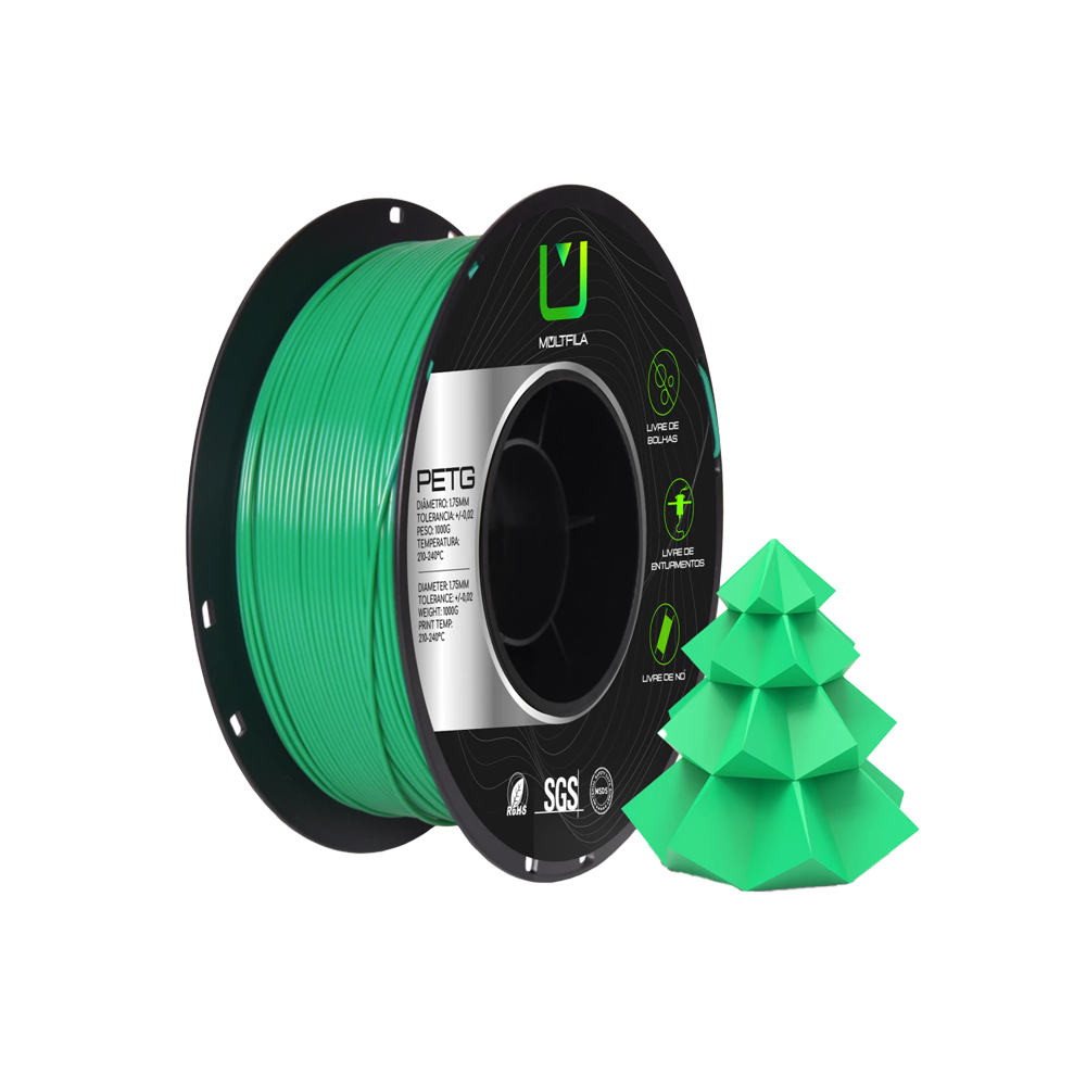 Recan 3D - Filamento Petg Verde 1kg Multfila Para Impressora 3d 1.75mm Recan 3D - Filamento Petg Verde 1kg Multfila Para Impressora 3d 1.75mm