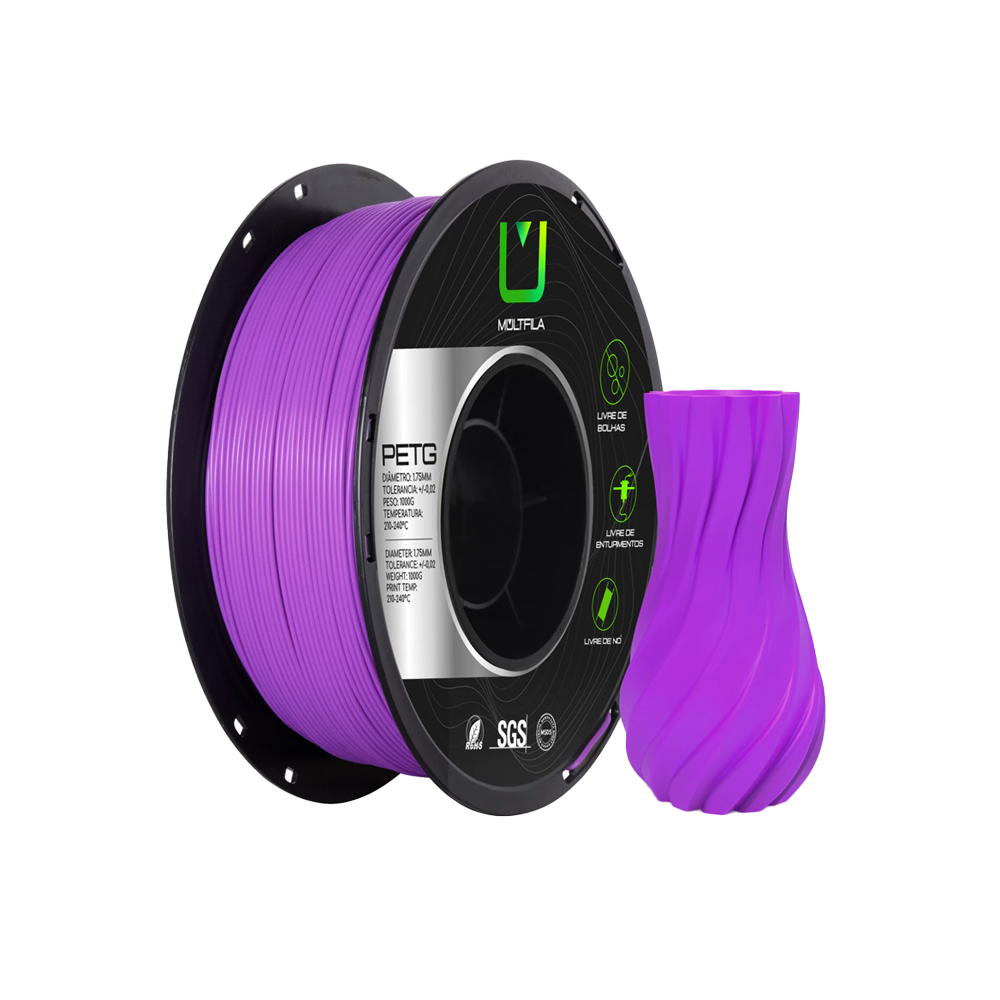 Recan3d - Filamento Petg Roxo 1kg Multfila Para Impressora 3d 1.75mm Recan3d - Filamento Petg Roxo 1kg Multfila Para Impressora 3d 1.75mm